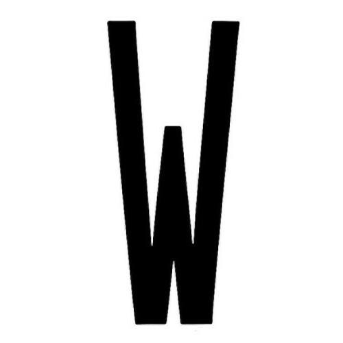 LETTERA ADESIVA 8CM TARGA "W" NERA 