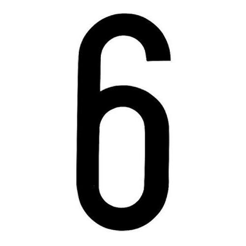NUMERO ADESIVO 8CM TARGA "6" NERO