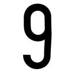 NUMERO ADESIVO 8CM TARGA "9" NERO