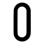 NUMERO ADESIVO 8CM TARGA "0" NERO