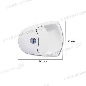 SERRATURA M1 TRAPEZOIDALE BIANCA SOLO PARTE ESTERNA