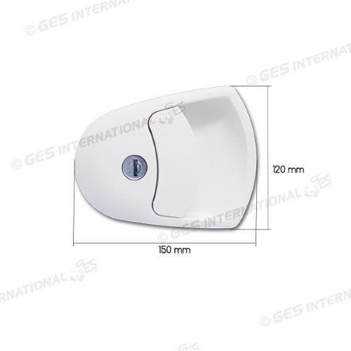 SERRATURA M1 TRAPEZOIDALE BIANCA SOLO PARTE ESTERNA