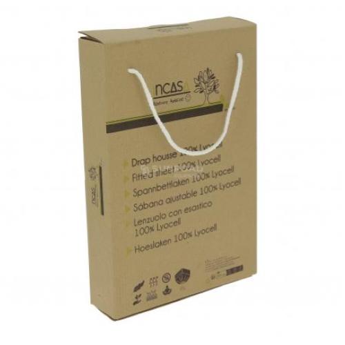 DRAP HOUSSE LYOCELL BLANC 130X190 COUPE À DROITE