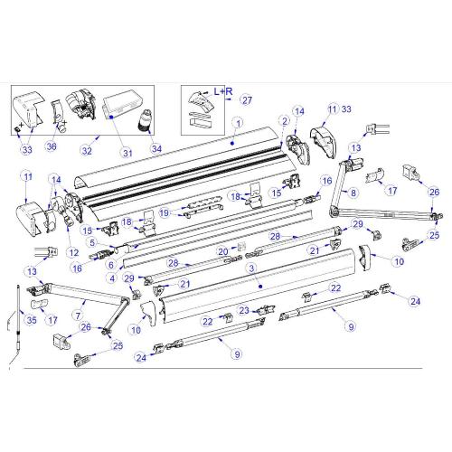 ATTACCO DX SX PER CONNESSIONE BRACCIO PER TENDALINO THULE 6300