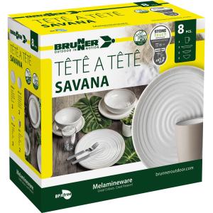 KIT PIATTI E ACCESSORI IN MELAMINA 2 PERSONE 8PZ SAVANA 0830143N.C4P