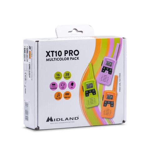 RICETRASMETTITORE PMR 446 PORTATILE MIDLAND XT10 PRO MULTI COLOR 3 RADIO