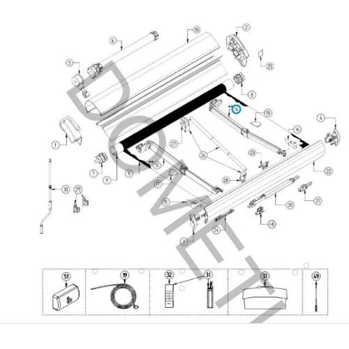 BRACCIO A MOLLA DESTRO 2,75MT PER PR2500