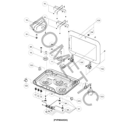 105312263 COPERCHIO IN VETRO PER PIANO COTTURA 8043