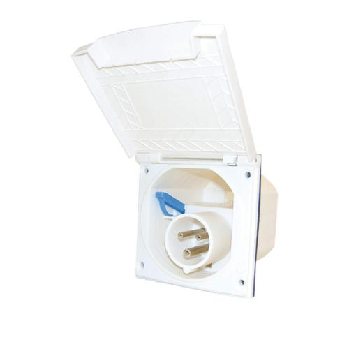 PRESA DI CORRENTE MASCHIO FISSA 230V FORO DIAMETRO 100MM SERIE NEW MODEL LINE C/COPERCHIO