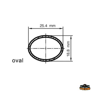 MANIGLIA TIENTIBENE INOX CON PRIGIONIERI Ø25,4X18,8 OVALE 400MM