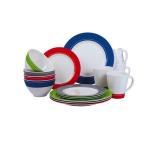 KIT PIATTI E ACCESSORI IN MELAMINA 4 PERSONE 16PZ BURANO