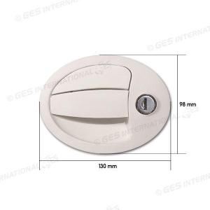 SERRATURA COMPLETA PER PORTELLONE OVALE BIANCA 98X130 109600287PEN