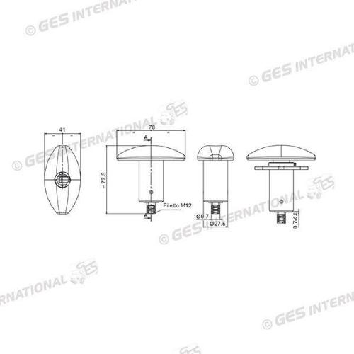 SERRATURA PUSH PER PORTELLONE NERA 79X42MM