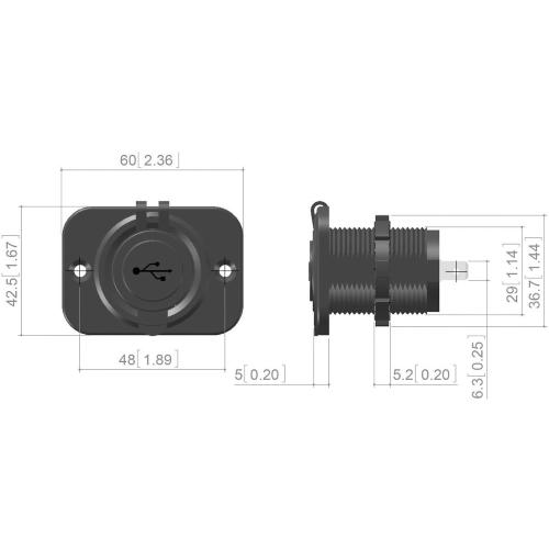 PRESA 2 PORTE USB DA INCASSO FISS. A VITI BIANCA
