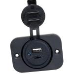 PRESA 1 PORTA USB + 1 PD/TIPE C FISS. A VITI