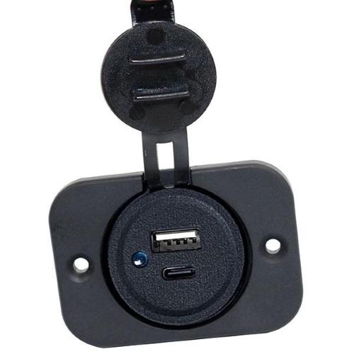 PRESA 1 PORTA USB + 1 PD/TIPE C FISS. A VITI