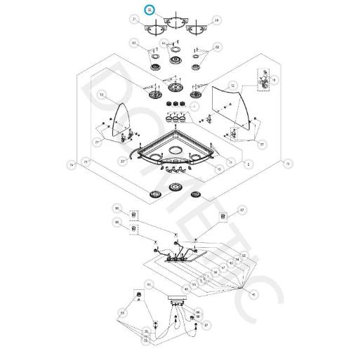 407149547 EX 407145134 GRIGLIA ACCIAO INOSSIDABILE PER PIANO COTTURA CE09
