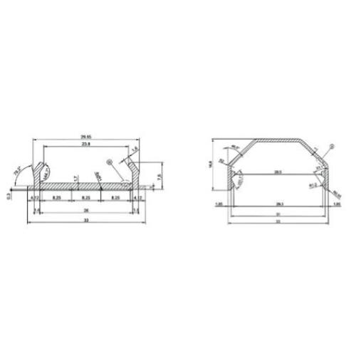 CANALINA COPRICAVI A TETTO BASE+COPERCHIO IN ALLUMINIO COLORE BIANCO 2MT