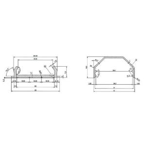 CANALINA COPRICAVI A TETTO BASE+COPERCHIO IN ALLUMINIO COLORE NERO 2MT