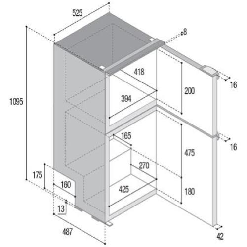 FRIGORIFERO COMPRESSORE DA INCASSO DP150ID NERO TERMOSTATO DIGITALE C/CORNICE