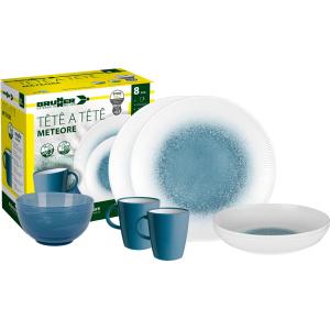 KIT PIATTI E ACCESSORI IN MELAMINA 2 PERSONE 8PZ METEORE 0830143N.C1X