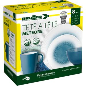 KIT PIATTI E ACCESSORI IN MELAMINA 2 PERSONE 8PZ METEORE 0830143N.C1X