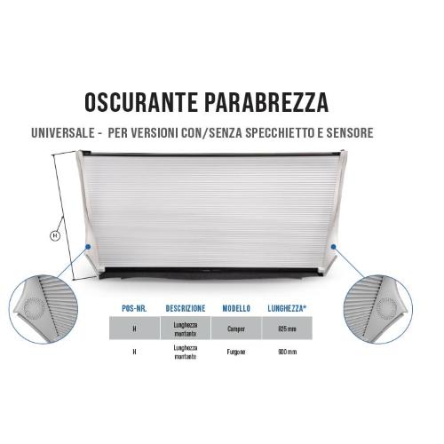 OSCURANTE PER PARABREZZA BRUNNER DARKSTAR PER CAMPER DUCATO X250/X290 7021810N