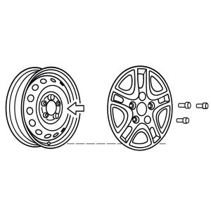 SET 4 COPRICERCHI ALLUMINIO DUCATO X250 X290 16" 7130406N
