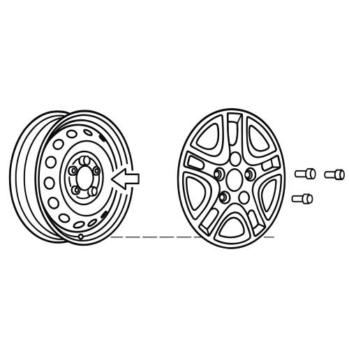 SET 4 COPRICERCHI ALLUMINIO DUCATO X250 X290 16" 7130406N