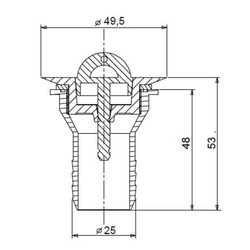 PILETTA DRITTA DIAM 20MM