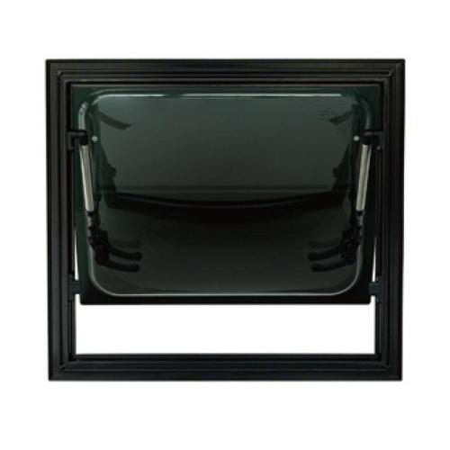 FINESTRA A COMPASSO NERA D-TEC 700X300 COMPLETA DI OSCURANTE ZANZARIERA