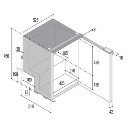 FRIGORIFERO COMPRESSORE DA INCASSO C115I CHR NERO