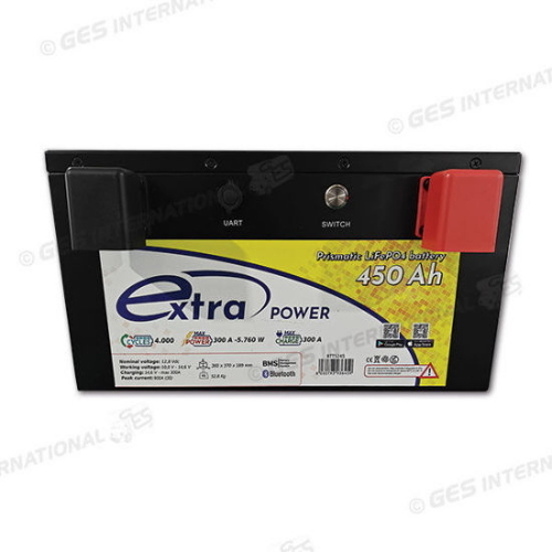 BATTERIA LITIO LiFePo4 PER SERVIZI 450A EXTRA CON BMS INTEGRATO E CONNESSIONE BLUETOOTH