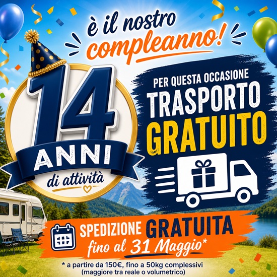 Buon Compleanno Camping-Life! Trasporto Gratuito fino al 31/5*