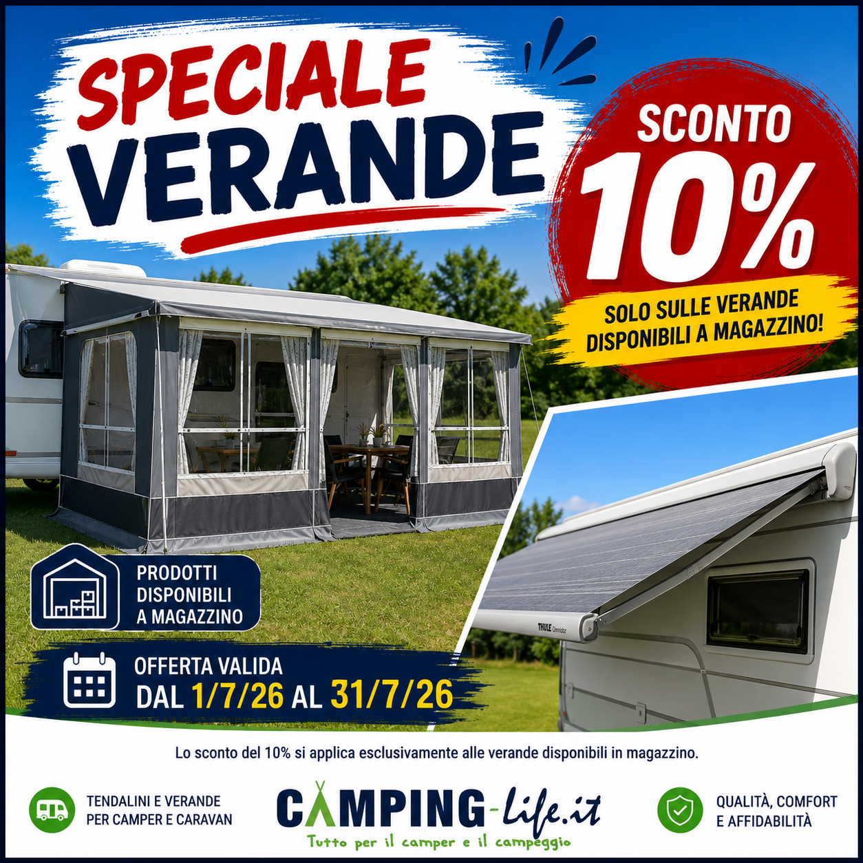 Tendalini e Verande Disponibili! Clicca sul Banner!