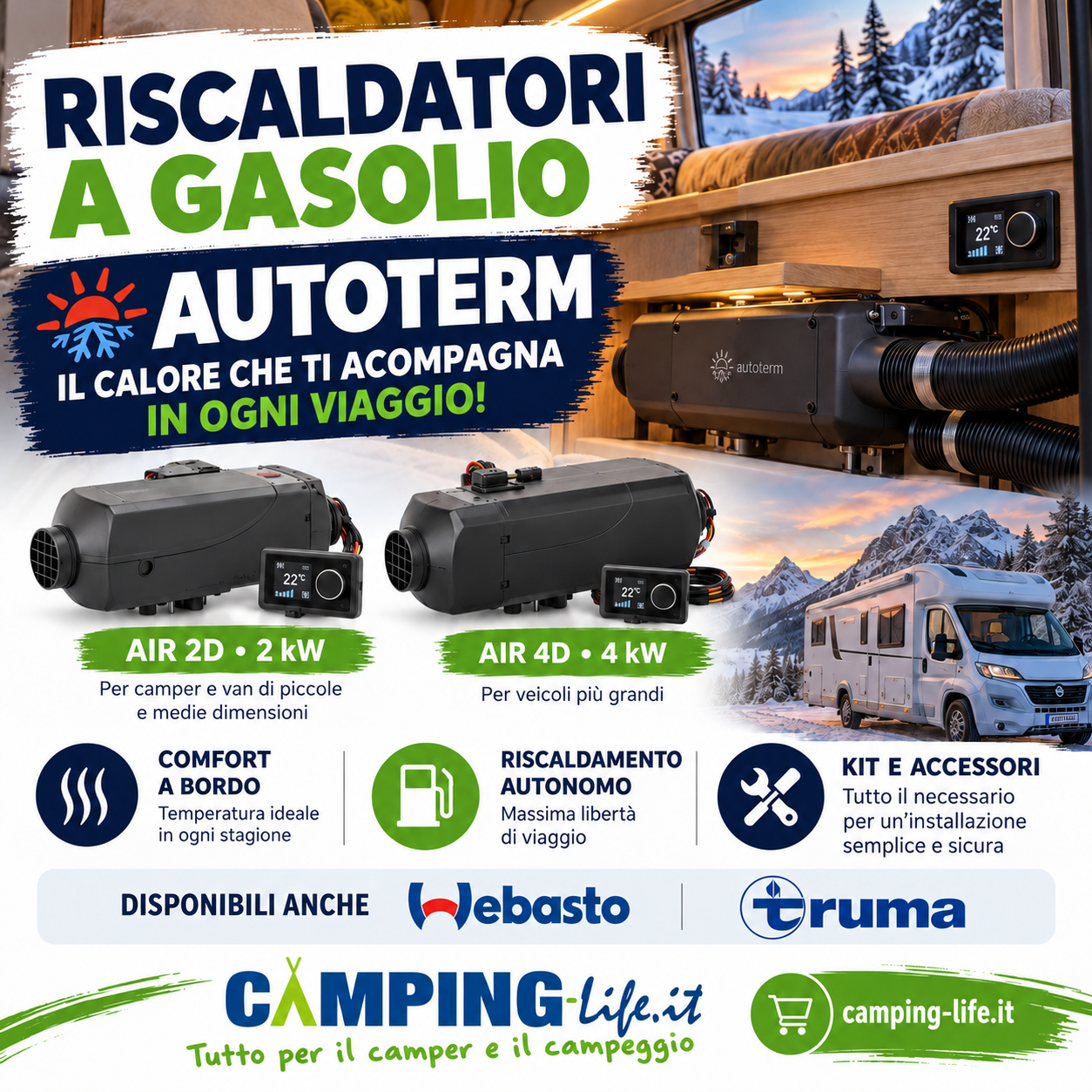 Riscaldatori a Gasolio per Camper