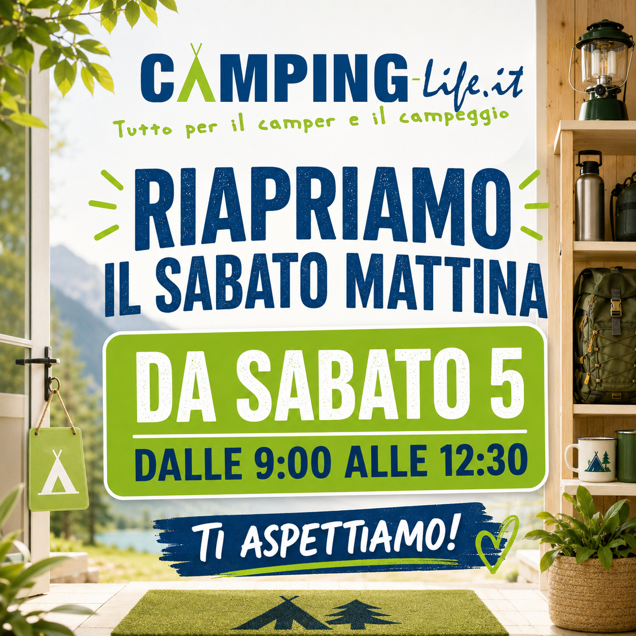 Dal 5 Settembre il Negozio apre anche il Sabato Mattina dalle 9 alle 12.20!